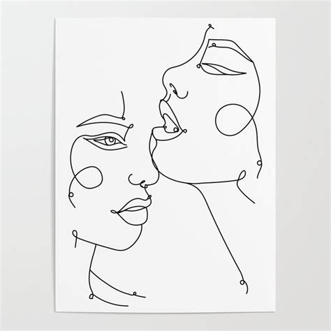 One line drawing face modern minimalism art aesthetic contour. Secret Poster by valleriaart | Society6
