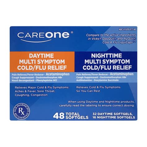 Save On Careone Daytimenitetime Cold And Flu Relief Softgels Order
