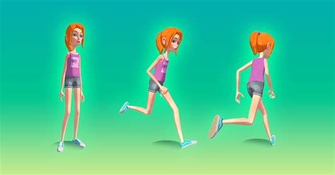 Tall Cartoon Girl 3d Characters Unity Asset Store