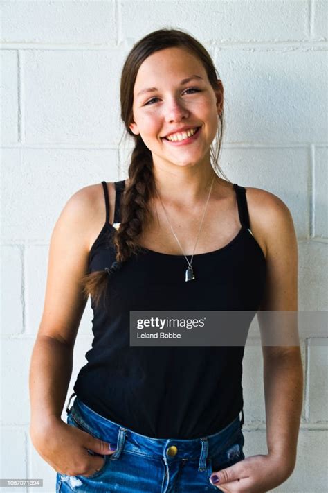 Portrait Of Caucasian 16 Year Old Teenage Girl High Res Stock Photo