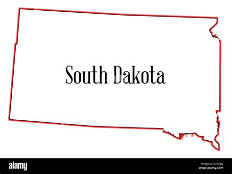 Outline Of The State Of South Dakota Isolated Stock Photo Alamy