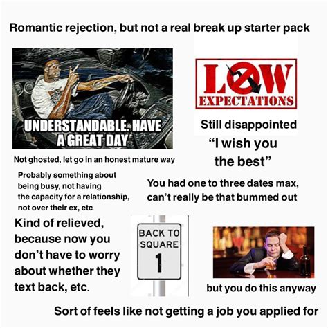 Romantic Rejection But Not A Real Break Up Starter Pack R