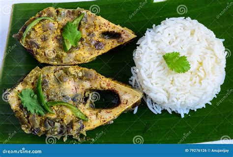 Steam Fish Ilish With Rice Stock Photo Image Of Grilled 79276126