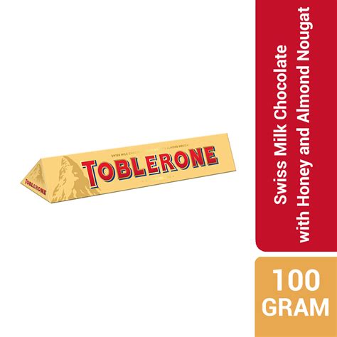 Toblerone Swiss Milk Chocolate with Honey and Almond Nougat 100G ...