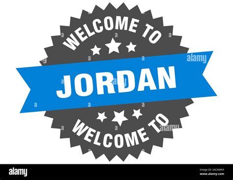 Jordan Sign Welcome To Jordan Blue Sticker Stock Vector Image And Art