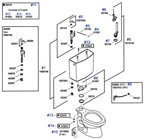 Kohler Toilet Repair Parts Flush Valve Kit