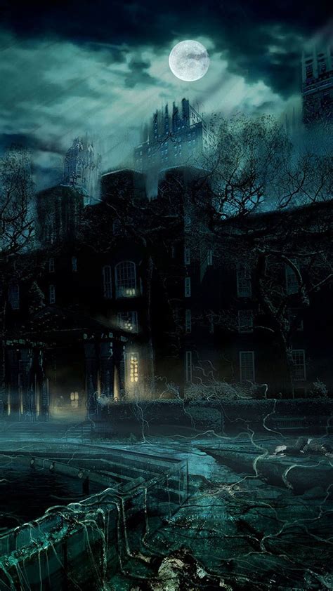 For the night is dark and full of terrors. Haunted Castle Full Moon Night Phone Wallpaper HD Check ...