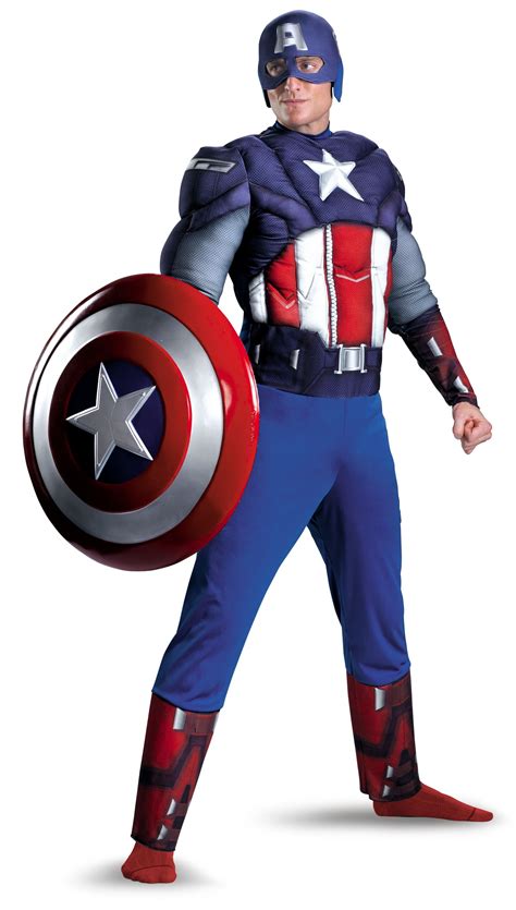 Mens Captain America Muscle Chest Avengers Adult Costume Mr Costumes