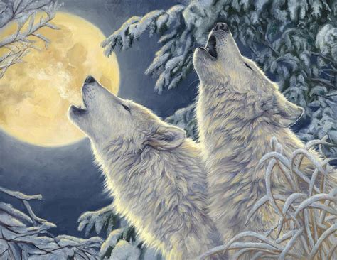 Moonlight Painting Wildlife Paintings Wildlife Art Animal Paintings