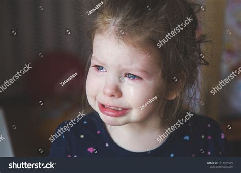 Little Girl Child Crying Toddler Stress Stock Photo 1617925549