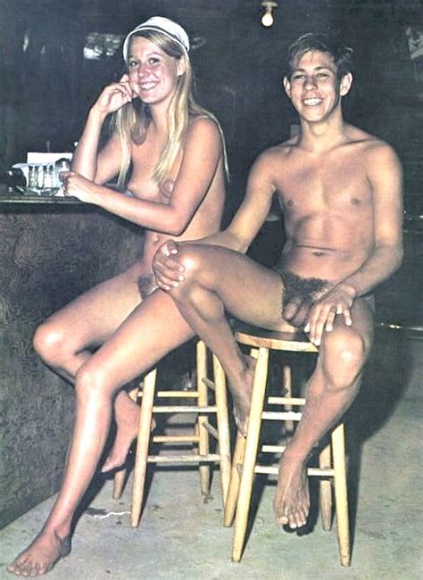 Vintage Nude Beach Lovers