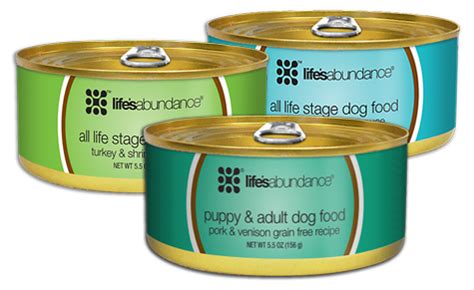 These premium dog and puppy food formulas are so important because good pet nutrition is essential for a long, healthy life. Life's Abundance Premium Canned Dog Food