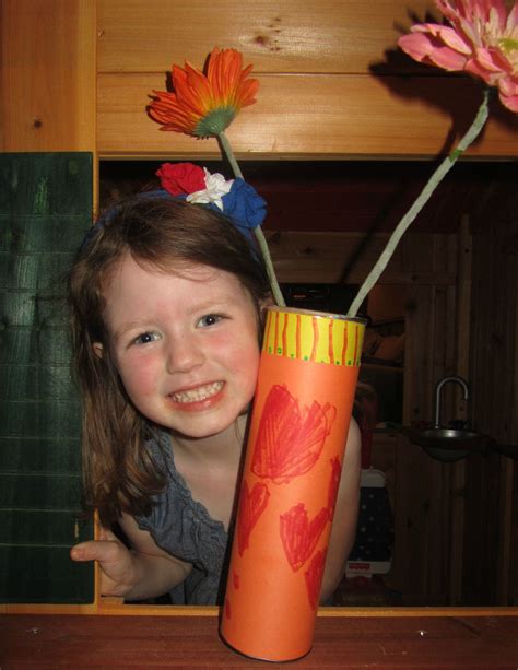 Kid Vase Pringles Can Wrapped In Colored Paper Recycled Art