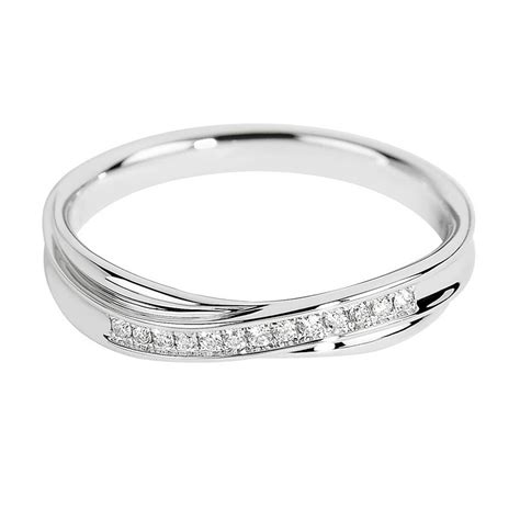 Vintage 18ct white gold diamond wedding band. 15 Inspirations of Twisted Diamond Wedding Bands