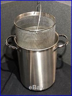 Stainless steel stock pot with lid. Demeyere Resto 4.8-qt Stock Pot with Strainer Basket Pasta ...