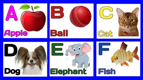 Appleballcatdog Elephantfishgoathenalphabets Learning For Kids