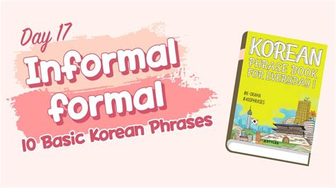 Day Basic Korean Informal Formal Phrases L Speaking Korean L
