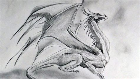 Drawing A Dragon In Graphite Pencil Animales Dibujados A Lapiz