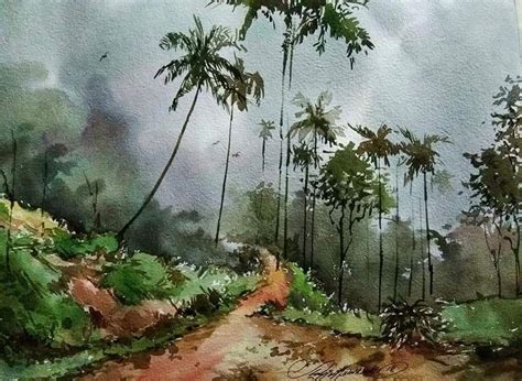 Artist - Shyju Azhikode | Landscape art painting, Watercolor art landscape, Watercolor landscape ...