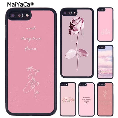 Maiyaca Pink Glitch Flower Aesthetic Phone Case Cover For Iphone 5 6s 7