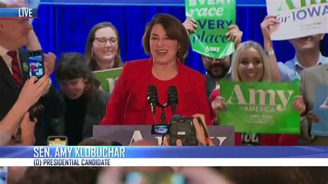 Amy Klobuchar Takes The Stage As Candidates Await Iowa Caucus Results Weareiowa Com