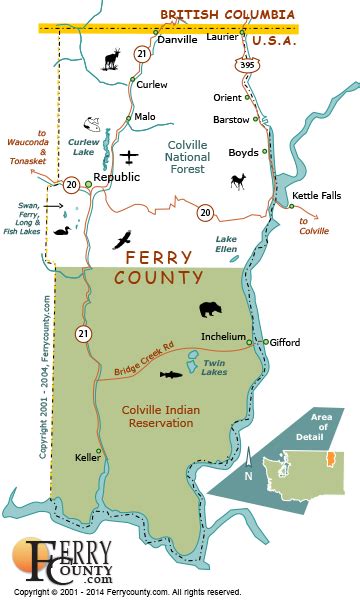 Map Of Ferry County Wa For Entertainment Purposes Not To Scale Ferrycounty Com County