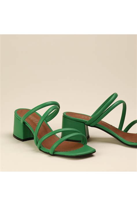 nude ayakkabı Bistre Kadın Yeşil Topuklu Terlik Fiyatı Yorumları