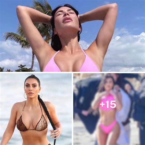 Kim Kardashian Slays In Pink String Bikini As She Poses By The Pool
