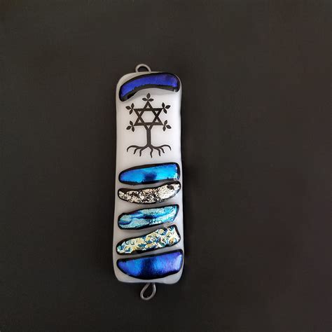 Handmade Fused Glass Art Mezuzah Dichroic Fused Glass