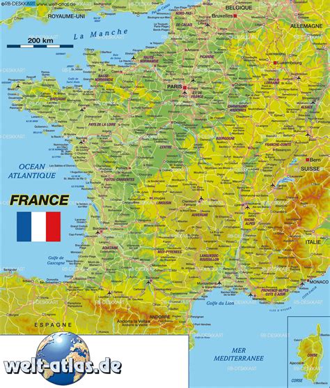 Die Karte Von Frankreich Goudenelftal