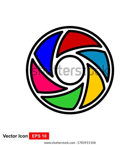 Rainbow Camera Shutter Iris Vector Illustration Stock Vector Royalty