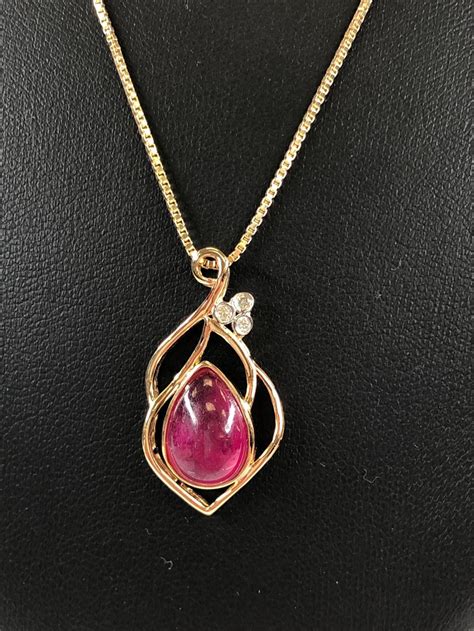 Lot Sterling Silver Ruby Diamond Pendant Necklace