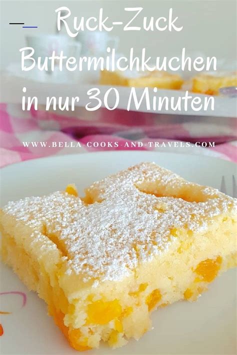 Dieser einfache bleckuchen ist so saftig und richtig lecker! Ruck-Zuck-Rezept für saftigen Buttermilchkuchen #schnell # ...