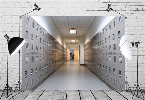 Beleco 12x8ft Fabric White Lockers In School Hallway