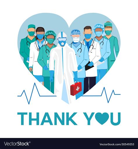 Thank You To Doctors And Nurses Royalty Free Vector Image