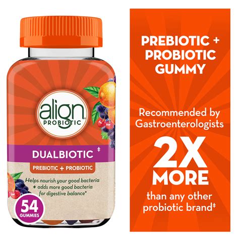 Align Probiotic Dualbiotic Gummies Men And Womens Prebiotic