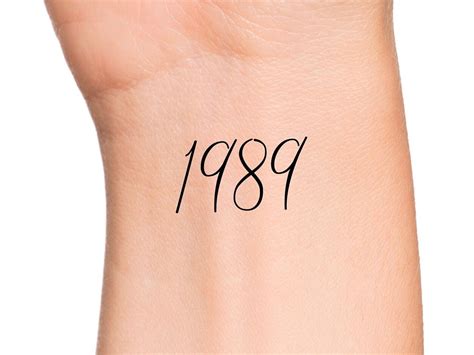 1989 Year Temporary Tattoo Birth Year Number Tattoo Etsy