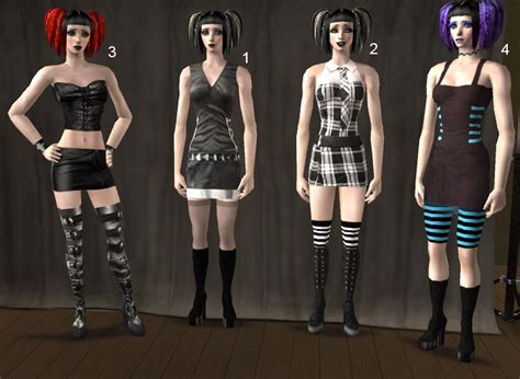 Mod The Sims Goth Dresses Recolors Of Marvines Alpha Skirt And