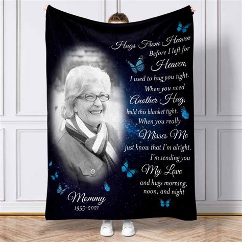 Personalized Memorial Blankets For Loss Of Mother Sympathy Blanket For