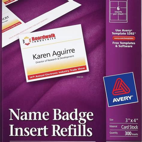 Avery® Name Badge Inserts 5390 Avery Online Singapore