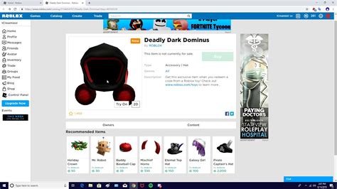 Known valid codes by galacticvoid boxsquad co1n opco1nscod3 youtuber codes how to make your own clothes on roblox without bc 2018 search. Toy Code Deadly Dark Dominus Roblox Toy Code Youtube - How To Get Robux In Promo Codes 2019 ...
