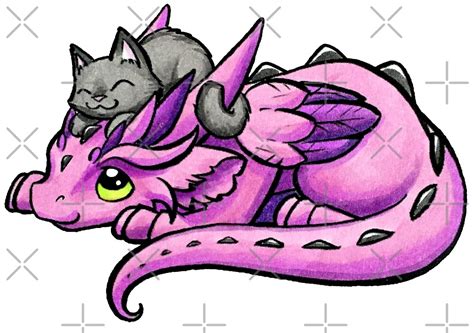 Dragon With Kitty Friend By Rebecca Golins Redbubble