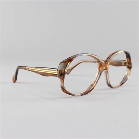 80s Vintage Eyeglasses Clear Brown Oversized Round Glasses Etsy Oversized Round Glasses 70s