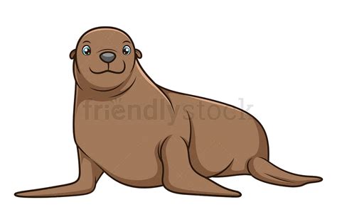 Cute Seal Cartoon Clipart Vector Friendlystock