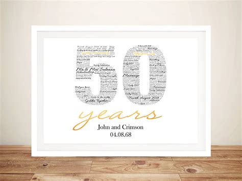 50th Gold Wedding Anniversary T Word Art Australia