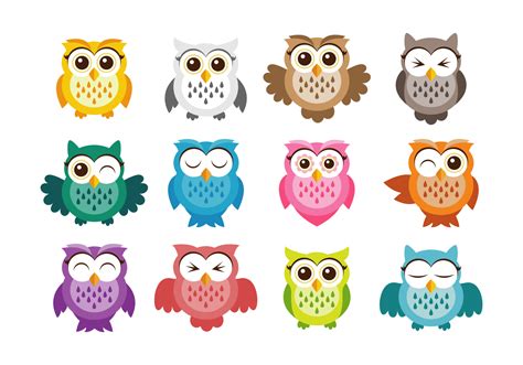 Cute Owl Vector Icons 138833 Vector Art At Vecteezy