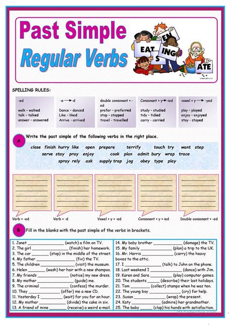 Past Simple Of Regular Verbs English Esl Worksheets — Db