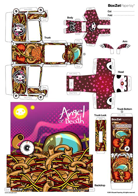 PaperToy Monkiji Version BoxZet Paper Crafts Paper Toys Template Paper Toys