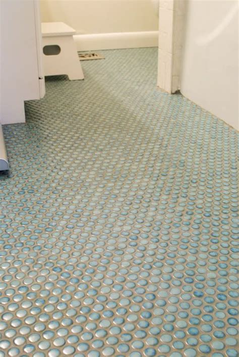 Penny Tile Shower Floor Install Danyelle Mathias