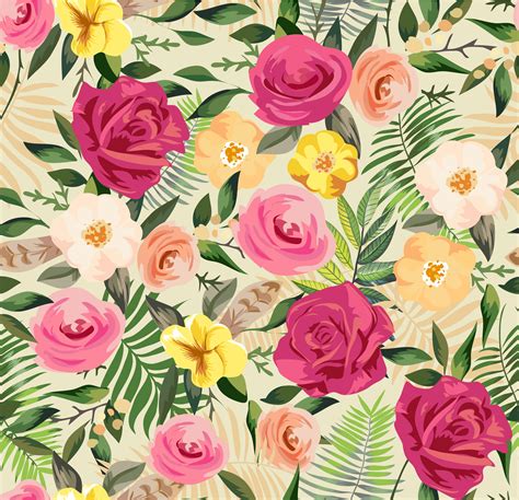 Floral Pattern Design Background For Powerpoint Flowe